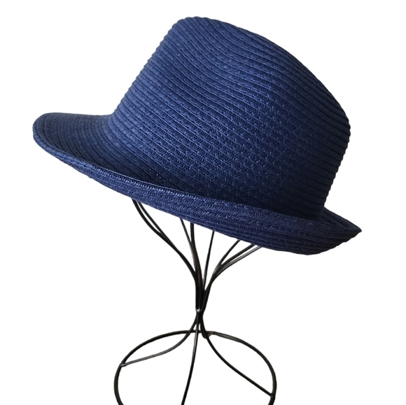 Hatch Blue Rafia Embroidered Fedora - Picture 2 of 7